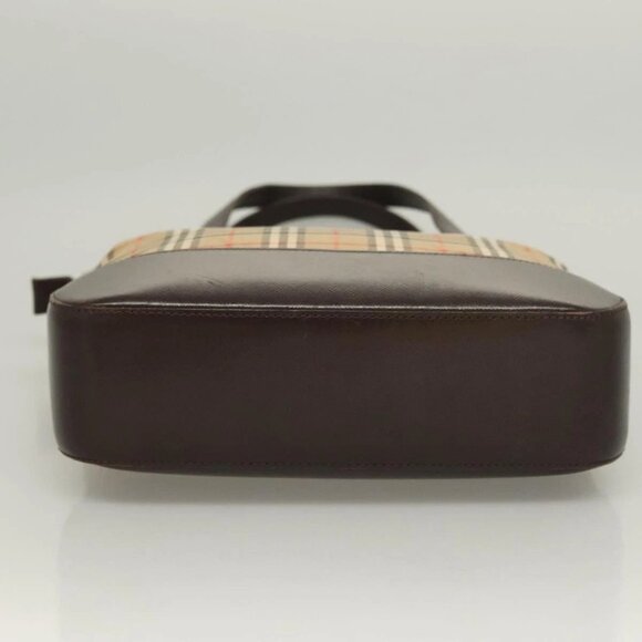 BURBERRY Nova Check Tote Bag Canvas Beige Silver Auth BA2880 - Picture 7 of 16